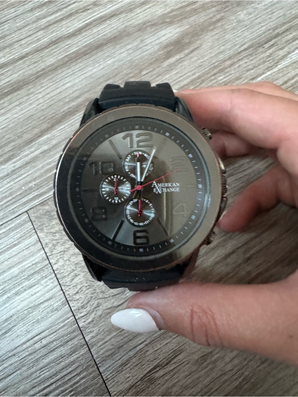 American Exchange Men's Quartz Watch Black Silicone Strap 5131